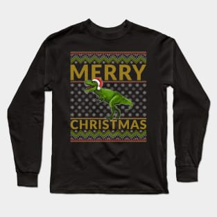 Christmas Dinosaur T-Rex Merry Xmas Pajama Long Sleeve T-Shirt